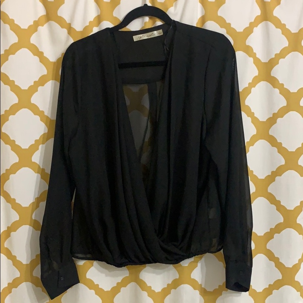 Sexy Sheer Wrap Blouse